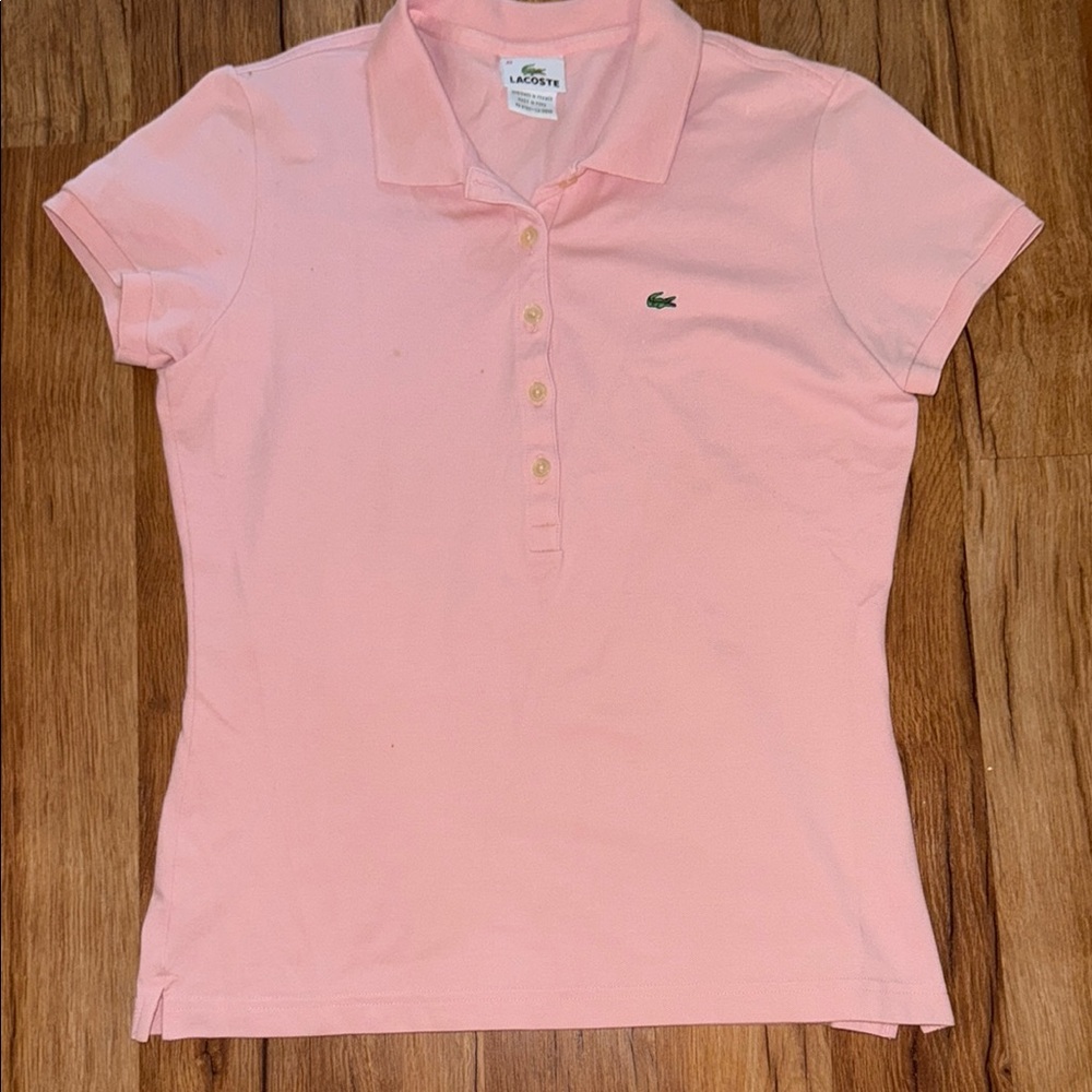 Lacoste Pink Fitted Polo T-Shirt